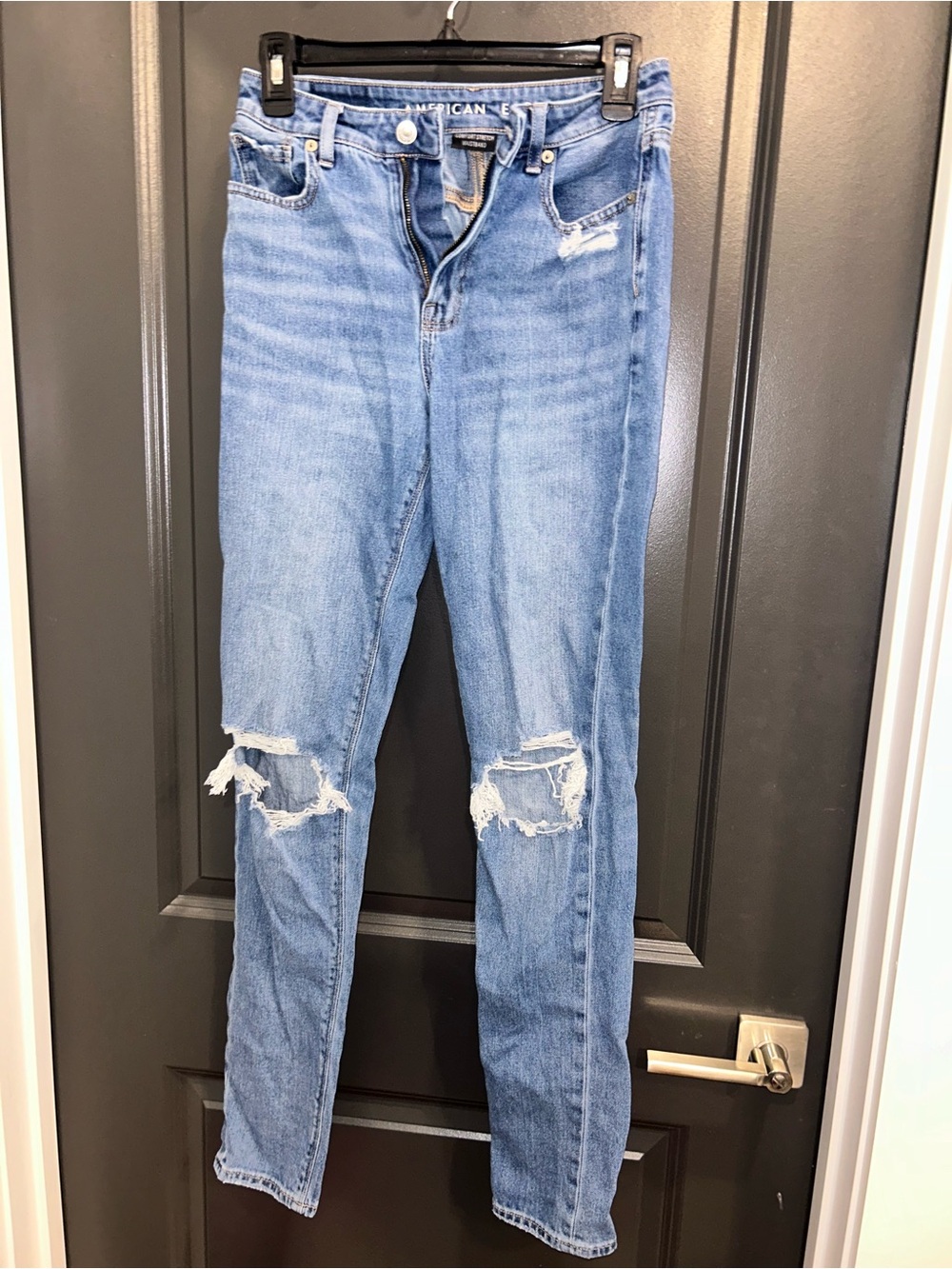 American Eagle Outfitters Light Blue Ripped Skinny Jeans